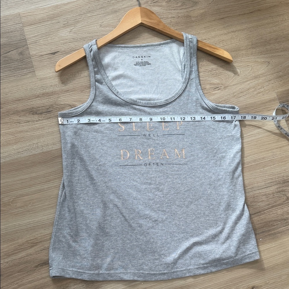 Danskin Heather Gray Sleep Tank โ Gold Accents Lounge Top (Size Medium) ๐โจ - Picture 4 of 6